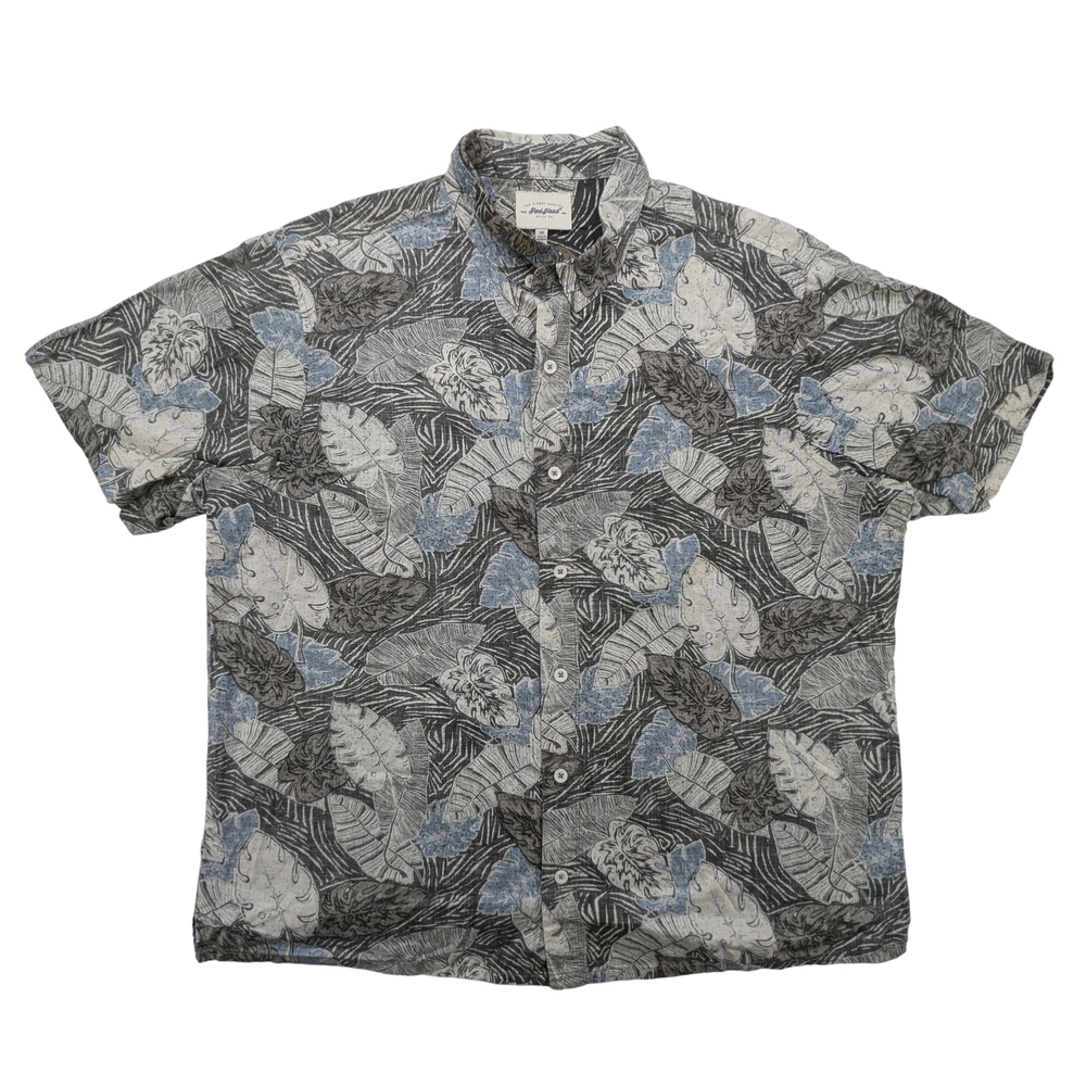 RedHead Shirt Mens 2XL Hawaiian Aloha Button Front Short Sleeve Leaf Print Beach